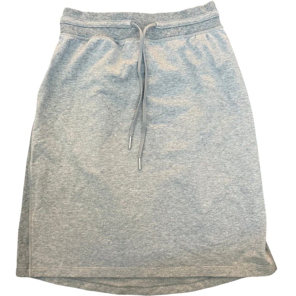 Lululemon Start Anew Skirt Size 2 Grey Cotton Terry Drawstring Athletic Skirt